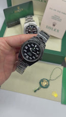 Rolex Air-King 40mm Aço OxBlack Mostrador Preto