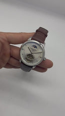Patek Phillippe Fases da Lua Turbilhão 42mm Aço, Pulseira Couro
