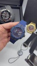 Hublot Big Bang 20th Anniversary King Aço/OxBlue 43mm, Mostrador Azul