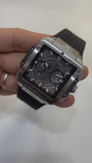 Hublot Square Bang Aço 44mm, Mostrador Preto Esqueleto
