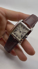 Cartier Relógio Tank Française Aço/Rose 39mm/36mm  - Couro