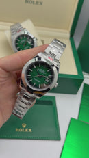 Rolex DateJust 41/36mm Aço, Mostrador Verde, Pulseira Oyster