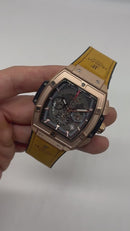 Hublot Spirit Of Big Bang 42mm, Aço/Rose Mostrador Preto Esqueleto