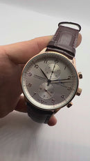 IWC PORTUGIESER CRONÓGRAFO - Aço Rose 41mm - Mostrador Cinza