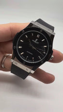 Hublot Classic Fusion 45mm Aço/Black - Mostrador Preto Automático