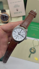 Rolex Cellini Aço 39mm, Pulseira Couro