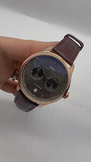 IWC Portugieser Automático Aço/Rose 42mm Pulseira de Couro