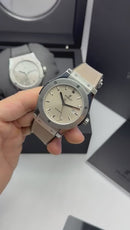 Hublot Classic Fusion 45mm Aço, Mostrador Champagne  Pulseira Borracha com Nylon