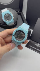 Hublot Classic Fusion Magic Blue Chrono Esqueleto 45mm Aço/OxBlue