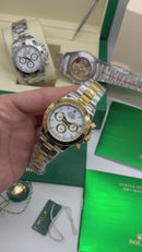 Rolex Daytona 40mm Aço/Dourado, Mostrador Branco