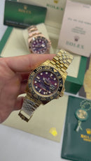 Rolex GMT-Master ll AllGold* 40mm - Mostrador Olho de Ferro - CLONE