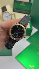 Cartier Drive 41mm Aço - Mostrador Preto - Pulseira Couro