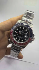 Rolex GMT-Master ll 40mm, Pepsi, Aço, Pulseira Jubilee - CLONE