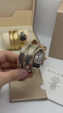 Bvlgari Serpenti Tubogas 02 Volta 35mm Aço/Dourado Mostrador Prata - Cravejado