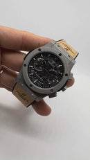 Hublot Classic Chrono 45mm Aço Mostrador Preto Bisel Aço