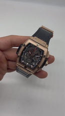Hublot Spirit Of Big Bang 42mm, Aço/Rose Mostrador Cinza Esqueleto