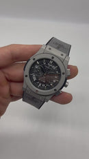 Hublot Vendome Classic Chrono 45mm Aço/OxSilver Mostrador Preto Esqueleto
