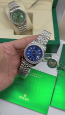 Rolex Datejust 41/36mm Aço Mostrador Verde, Luneta Canelada