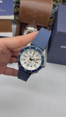Breitling SuperOcean Aço 42mm Pulseira Borracha - Mostrador Branco