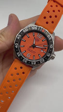 Tag Heuer F1 43mm Aço Mostrador Laranja Luneta Preta
