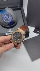Hublot Vendome Classic Chrono 45mm Aço/Rosê Mostrador Preto