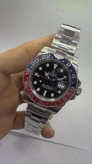 Rolex GMT-Master ll 40mm, Pepsi, Aço, Pulseira Oyster - CLONE
