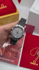 Omega Constellation 41 mm, Aço em Bracelete de Couro - CLONE