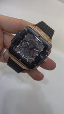 Hublot Square Bang Aço/Rose 44mm, Mostrador Cinza Esqueleto