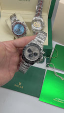 Rolex Daytona 40mm Aço Mostrador Cinza, Luneta Preto