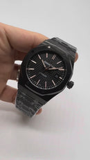 Audemars Piguet Royal Oak 41mm Aço OXIBLACK Mostrador Preto Bezel e Pulseira Aço