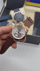 Vacheron Constantin Overseas Dual Time Aço/Rose 41mm, Mostrador Prata