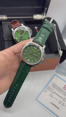 Panerai Luminor Marina 44 mm Aço Mostrador Verde - Pulseira Couro Croco