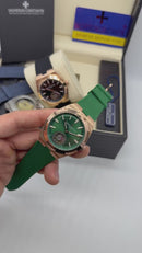 Vacheron Constantin Overseas Turbilhão Aço/Rose 40mm, Mostrador Verde