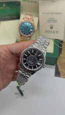 Rolex Sky-Dweller - 42 mm,Aço 904L - Mostrador Preto - Jubilee - CLONE