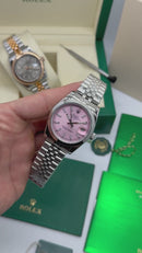 Rolex Date-Just 36mm Aço, Mostrador Rosa