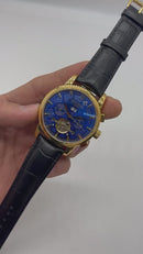 Patek Phillippe Turbilhão 42mm Aço/Dourado, Pulseira Couro