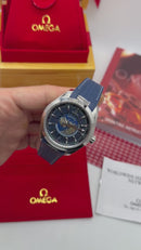 Omega Seamaster Aqua Terra Worldtimer 43 mm, Aço - Azul - CLONE