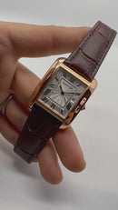 Cartier Relógio Tank Française Aço/Rose 39mm/36mm - Couro