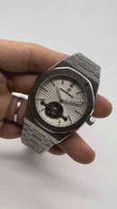 Audemars Piguet Royal Oak Turbilhão 41mm Mostrador Branco Bezel Aço Pulseira Aço