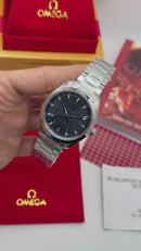Omega Seamaster Aqua Terra 41 mm, Aço - Azul - Bracelete de Aço - CLONE
