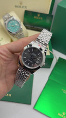 Rolex DateJust 36mm Aço/Rose, Mostrador Cinza, Pulseira Jubilee