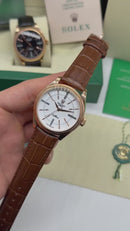 Rolex Cellini Aço 39mm, Pulseira Couro