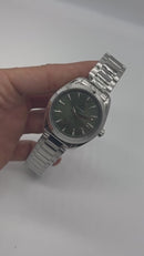 Omega Aquaterra 41,5mm Aço Mostrador Verde Luneta Lisa