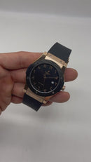 Hublot Classic Fusion Aço/Rose 45mm, Mostrador Preto, Sifras Árabe