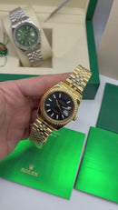 Rolex Date-Just 41mm/36mm Aço/Dourado, Mostrador Dourado, Luneta Canelada