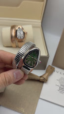 Bvlgari Serpenti Tubogas 01 Volta 35mm Aço Mostrador Verde