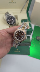 Rolex Yacht-Master 40 Oyster, 40 mm, Aço e Rose, Mostrador Marrom - CLONE