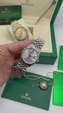 Rolex Datejust 41mm/36mm/31mm Aço - Mostrador Prata - Pulseira Jubilee - CLONE