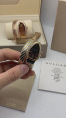 Bvlgari Serpenti Tubogas 01 Volta 35mm Aço/Dourado Mostrador Preto - Cravejado