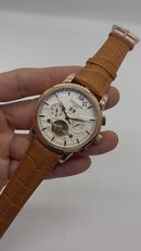 Patek Phillippe Turbilhão 42mm Aço/Dourado, Pulseira Couro